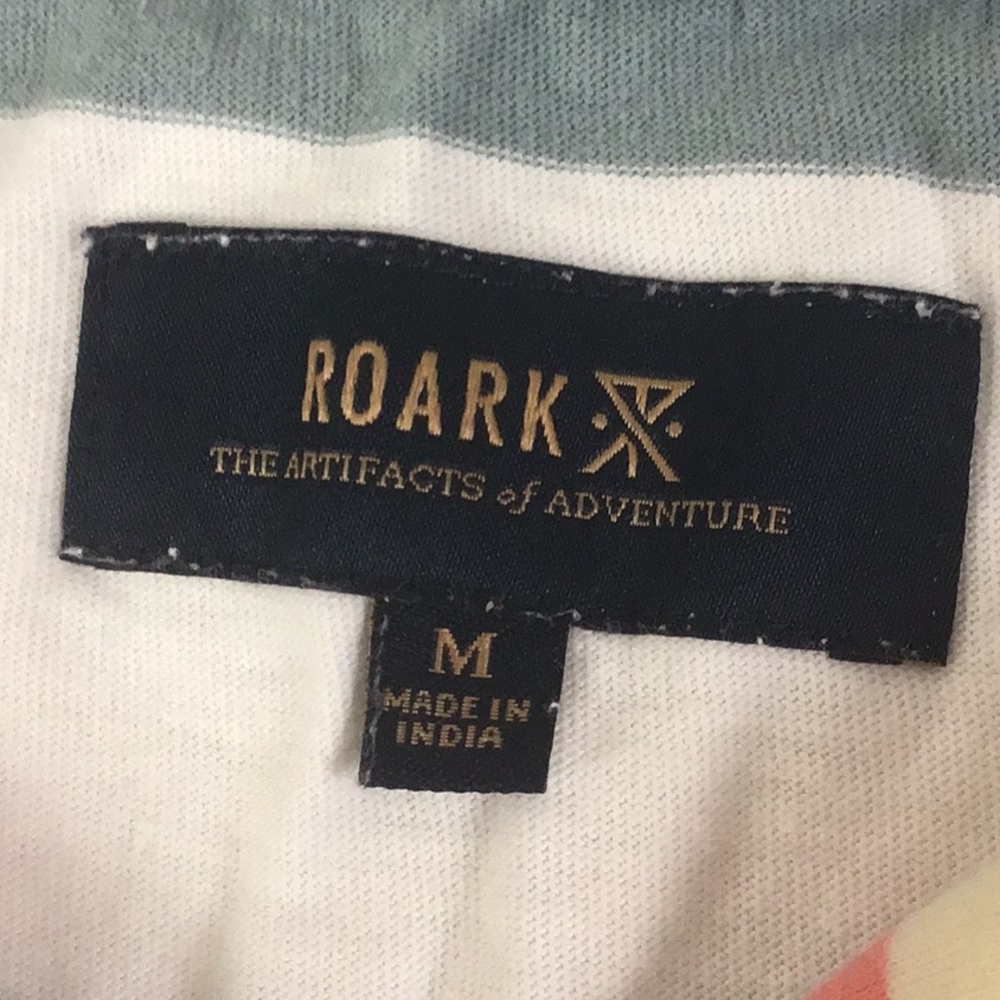 Roark Men's One Eyed Jack Striped Cotton Knit Polo Shirt SIZE Medium - Picture 7 of 9
